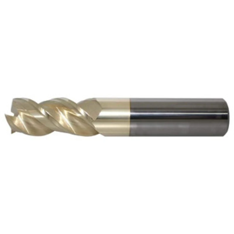 PROMAX Tools 1/2 Diam, 1-1/4 LOC, 1/2 Shank Diam, 3 OAL, 3 Flute, Solid Carbide, Single End Square End Mill ZrN Coate...